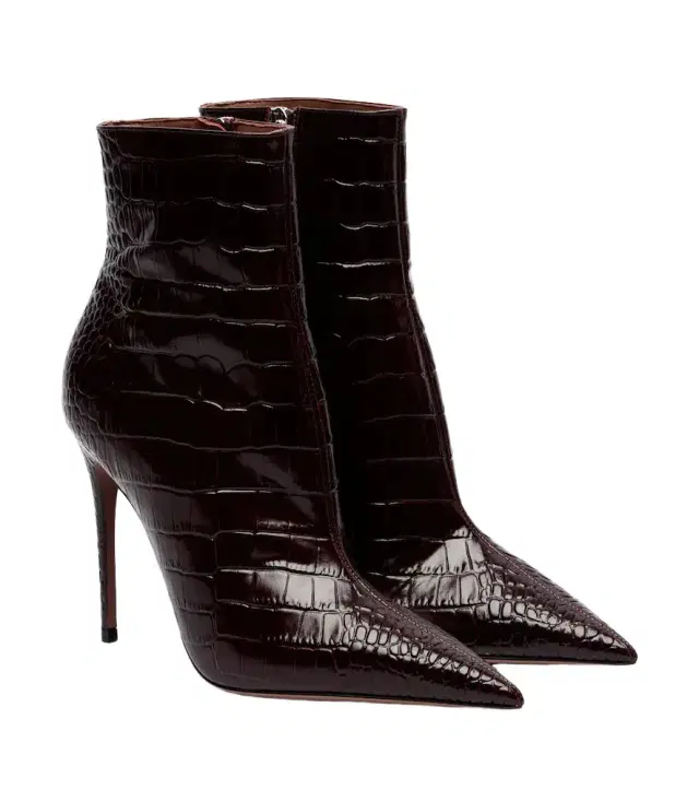 Paris Texas Vera croc-effect leather ankle boots