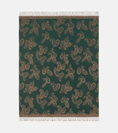 Etro Fringed paisley wool throw | Thumbnail 2
