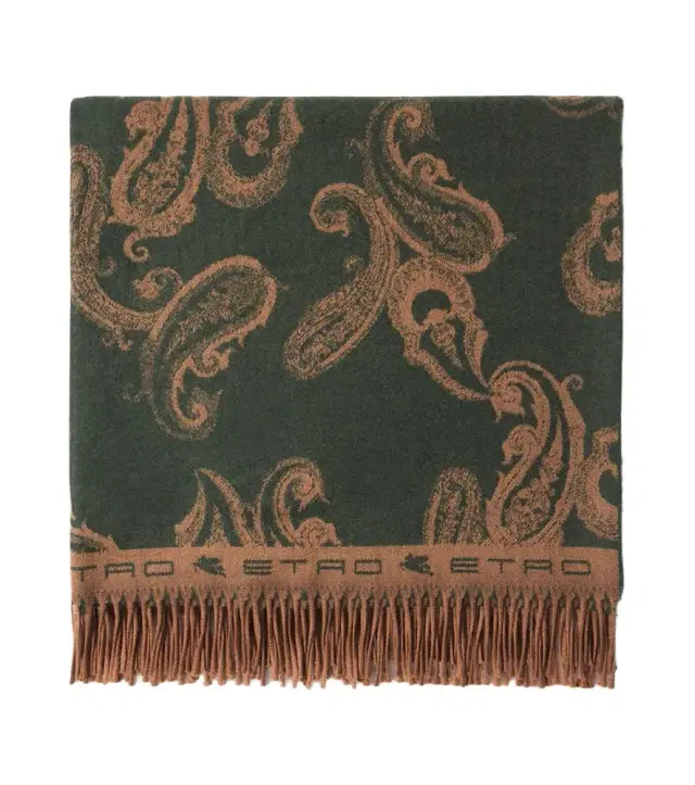Etro Fringed paisley wool throw