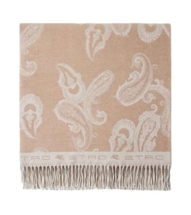Etro Fringed paisley wool throw