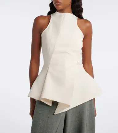 Magda Butrym Asymmetric peplum wool-blend top | Thumbnail 4 Magda Butrym Asymmetric peplum wool-blend top | Thumbnail 4