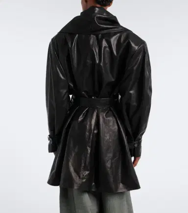 Magda Butrym Belted draped leather jacket | Thumbnail 2 Magda Butrym Belted draped leather jacket | Thumbnail 2