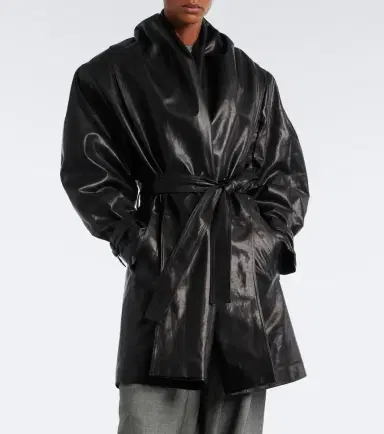 Magda Butrym Belted draped leather jacket | Thumbnail 6 Magda Butrym Belted draped leather jacket | Thumbnail 6