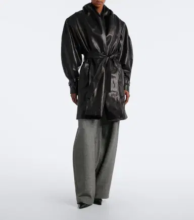 Magda Butrym Belted draped leather jacket | Thumbnail 7 Magda Butrym Belted draped leather jacket | Thumbnail 7