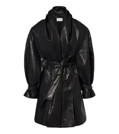 Magda Butrym Belted draped leather jacket | Thumbnail 1 Magda Butrym Belted draped leather jacket | Thumbnail 1