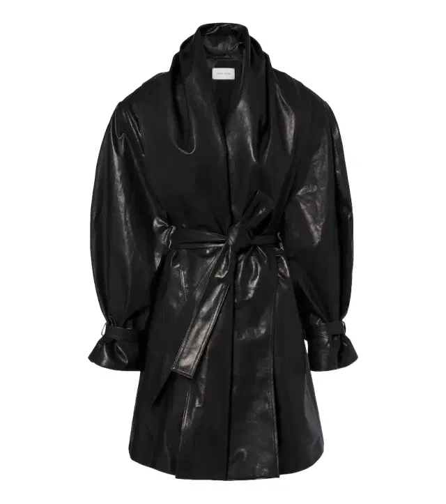 Magda Butrym Belted draped leather jacket