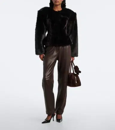 Magda Butrym Peplum shearling jacket | Thumbnail 2