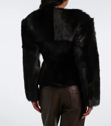 Magda Butrym Peplum shearling jacket | Thumbnail 6