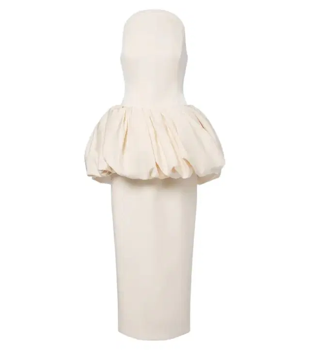 Draped peplum cotton and silk midi dress Draped peplum cotton and silk midi dress