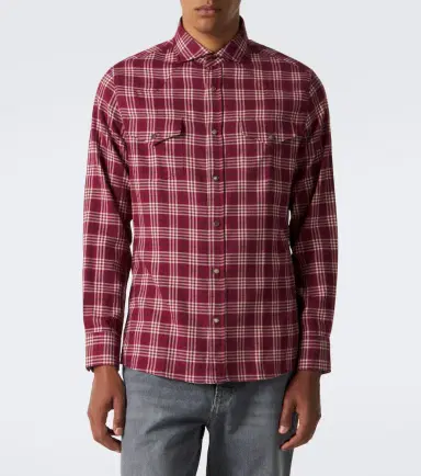 Brunello Cucinelli Checked cotton-blend flannel shirt | Thumbnail 2 Brunello Cucinelli Checked cotton-blend flannel shirt | Thumbnail 2