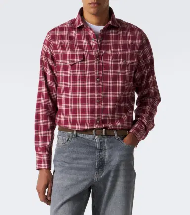 Brunello Cucinelli Checked cotton-blend flannel shirt | Thumbnail 6 Brunello Cucinelli Checked cotton-blend flannel shirt | Thumbnail 6