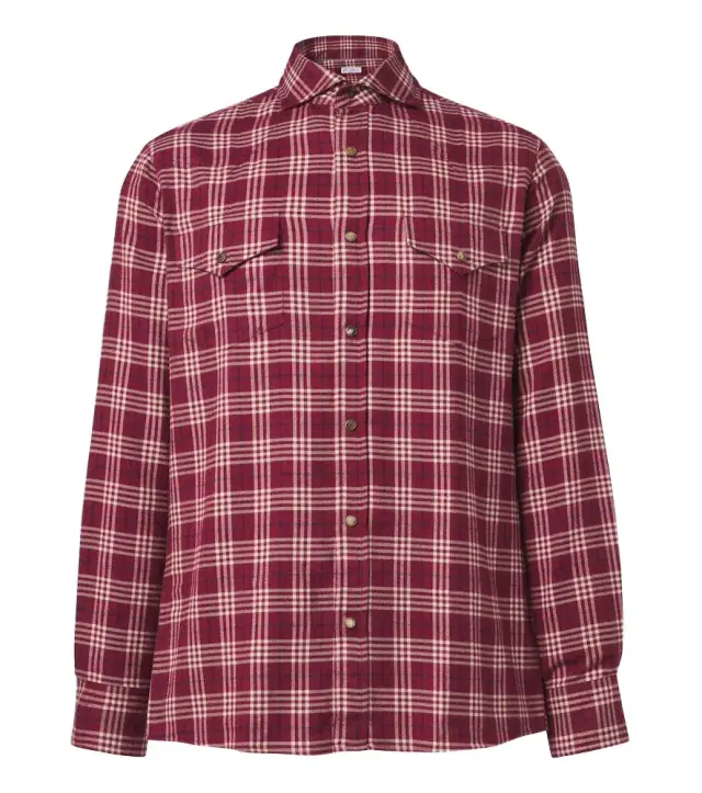 Brunello Cucinelli Checked cotton-blend flannel shirt