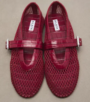 Alaïa Alaïa Croc-effect fishnet ballet flats | Thumbnail 3 Alaïa Alaïa Croc-effect fishnet ballet flats | Thumbnail 3