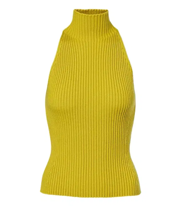 Alaïa Alaïa Ribbed-knit wool-blend halterneck top