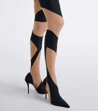 Christian Louboutin Zeetozee mesh-paneled over-the-knee boots | Thumbnail 5 Christian Louboutin Zeetozee mesh-paneled over-the-knee boots | Thumbnail 5