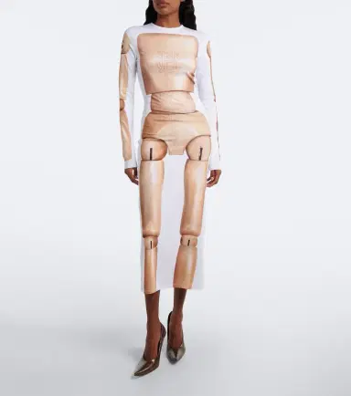 Jean Paul Gaultier Trompe l'ail jersey midi dress | Thumbnail 7 Jean Paul Gaultier Trompe l'ail jersey midi dress | Thumbnail 7