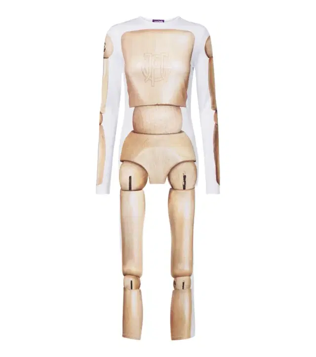 Jean Paul Gaultier Trompe l'ail jersey midi dress