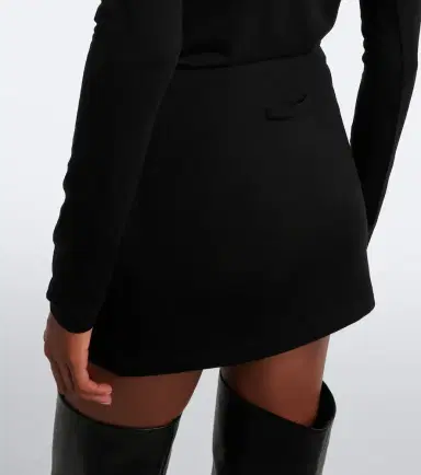 Jean Paul Gaultier Leather-trimmed jersey miniskirt | Thumbnail 2