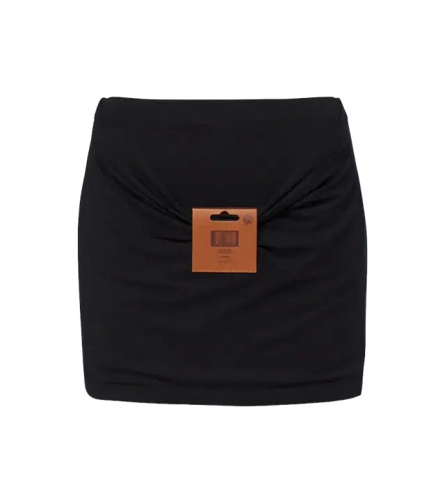 Jean Paul Gaultier Leather-trimmed jersey miniskirt