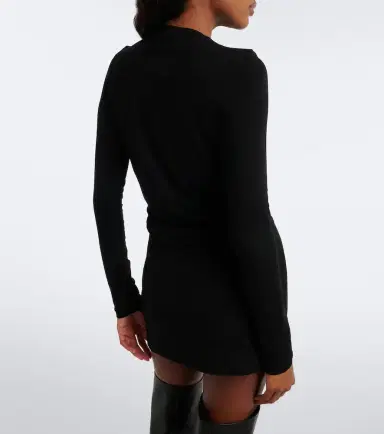 Jean Paul Gaultier Leather-trimmed cropped jersey T-shirt | Thumbnail 4