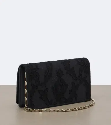 Christian Louboutin Bettina Small lace crêpe satin clutch | Thumbnail 3 Christian Louboutin Bettina Small lace crêpe satin clutch | Thumbnail 3