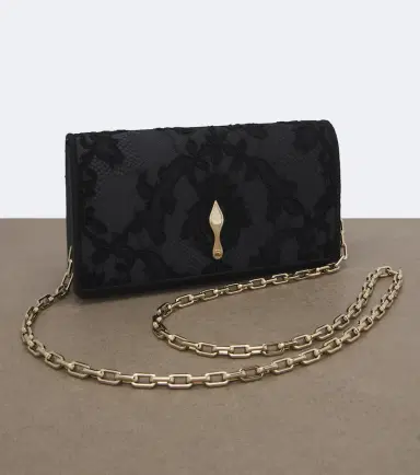 Christian Louboutin Bettina Small lace crêpe satin clutch | Thumbnail 4 Christian Louboutin Bettina Small lace crêpe satin clutch | Thumbnail 4