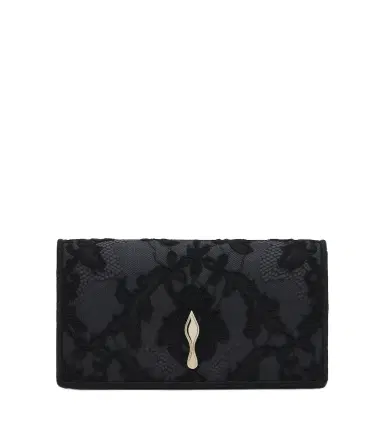 Christian Louboutin Bettina Small lace crêpe satin clutch | Thumbnail 1 Christian Louboutin Bettina Small lace crêpe satin clutch | Thumbnail 1
