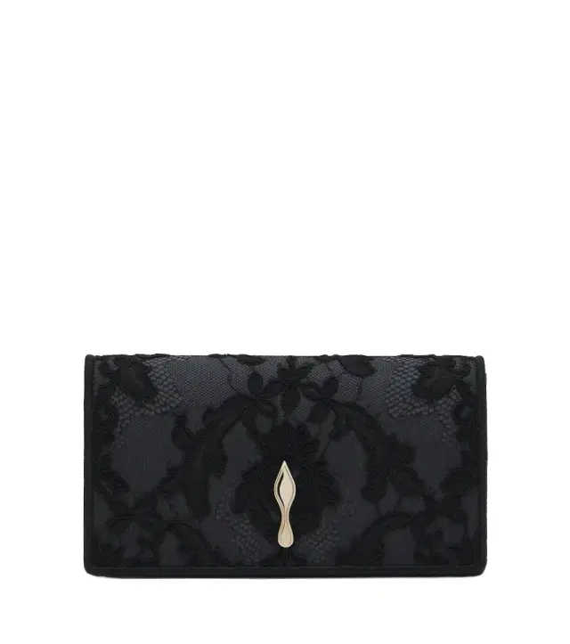 Christian Louboutin Bettina Small lace crêpe satin clutch