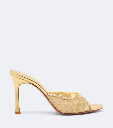 Amina Muaddi Alexa lamé lace mules | Thumbnail 3 Amina Muaddi Alexa lamé lace mules | Thumbnail 3