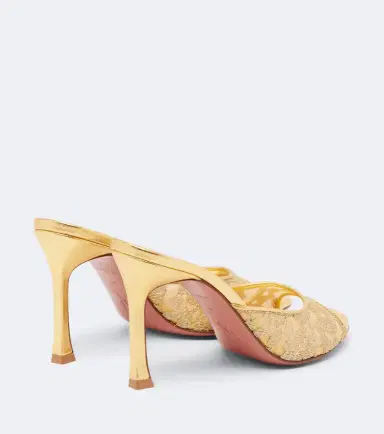 Amina Muaddi Alexa lamé lace mules | Thumbnail 4 Amina Muaddi Alexa lamé lace mules | Thumbnail 4