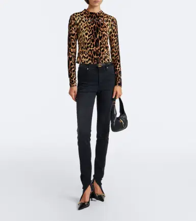Gucci Logo leopard-print cotton jersey T-shirt | Thumbnail 4 Gucci Logo leopard-print cotton jersey T-shirt | Thumbnail 4