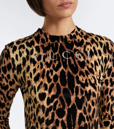 Gucci Logo leopard-print cotton jersey T-shirt | Thumbnail 5 Gucci Logo leopard-print cotton jersey T-shirt | Thumbnail 5