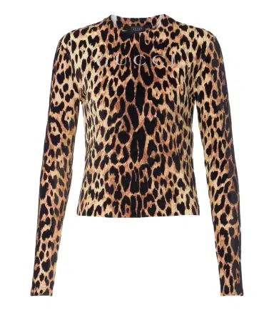 Gucci Logo leopard-print cotton jersey T-shirt | Thumbnail 1 Gucci Logo leopard-print cotton jersey T-shirt | Thumbnail 1