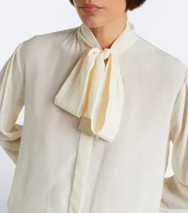 Gucci Tie-neck silk crêpe de chine blouse | Thumbnail 3 Gucci Tie-neck silk crêpe de chine blouse | Thumbnail 3
