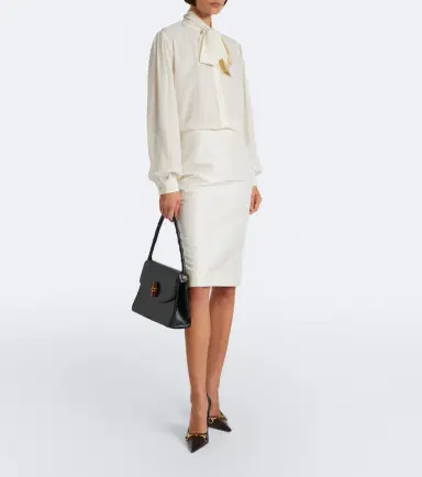 Gucci Tie-neck silk crêpe de chine blouse | Thumbnail 4 Gucci Tie-neck silk crêpe de chine blouse | Thumbnail 4