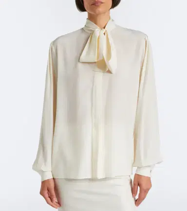 Gucci Tie-neck silk crêpe de chine blouse | Thumbnail 6 Gucci Tie-neck silk crêpe de chine blouse | Thumbnail 6