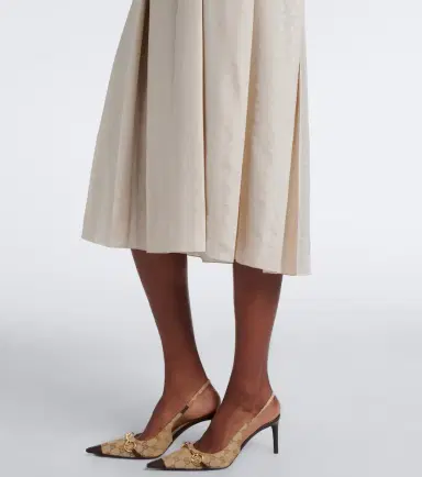 Gucci Pleated tie-neck silk jacquard shirt dress | Thumbnail 6 Gucci Pleated tie-neck silk jacquard shirt dress | Thumbnail 6