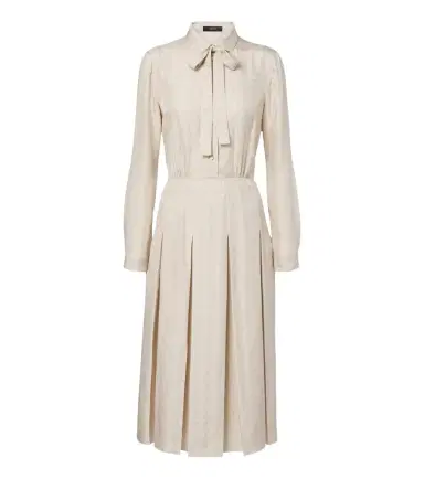 Gucci Pleated tie-neck silk jacquard shirt dress | Thumbnail 1 Gucci Pleated tie-neck silk jacquard shirt dress | Thumbnail 1