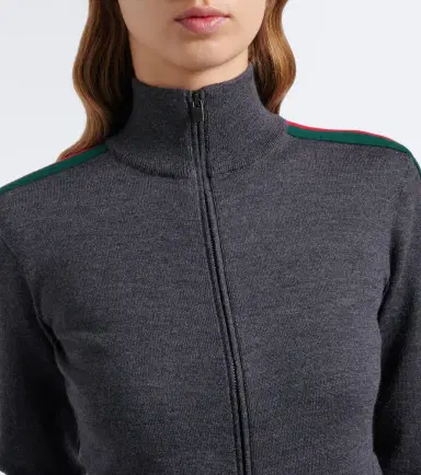 Gucci Web Stripe wool zip-up cardigan | Thumbnail 3