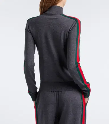 Gucci Web Stripe wool zip-up cardigan | Thumbnail 4