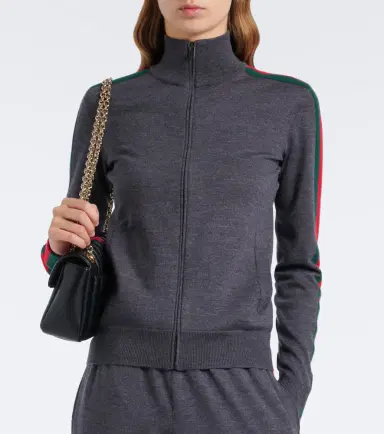 Gucci Web Stripe wool zip-up cardigan | Thumbnail 5