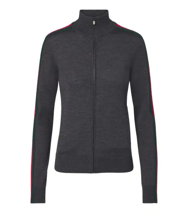 Gucci Web Stripe wool zip-up cardigan