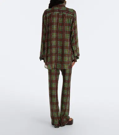 Dries Van Noten Plaid wide-leg pants | Thumbnail 4