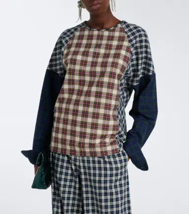 Dries Van Noten Checked cotton flannel top | Thumbnail 3