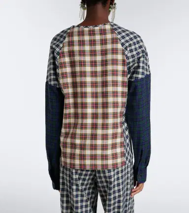 Dries Van Noten Checked cotton flannel top | Thumbnail 5