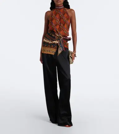 Dries Van Noten Satin wide-leg pants | Thumbnail 4