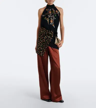 Dries Van Noten Satin wide-leg pants | Thumbnail 6