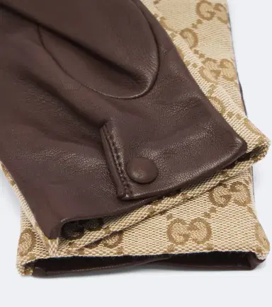 Gucci GG Canvas leather gloves | Thumbnail 2 Gucci GG Canvas leather gloves | Thumbnail 2