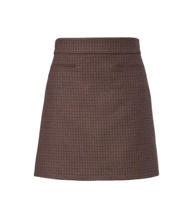 Gucci Checked wool-blend miniskirt