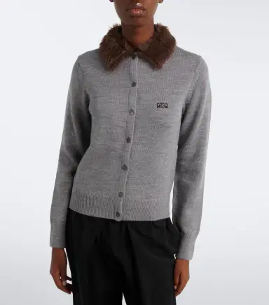 Loewe Double L ribbed-knit wool cardigan | Thumbnail 4 Loewe Double L ribbed-knit wool cardigan | Thumbnail 4